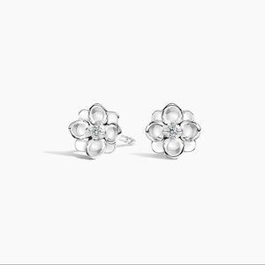 Brilliant Earth silver magnolia diamond earrings